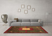 Machine Washable Abstract Brown Modern Rug in a Living Room,, wshabs4712brn