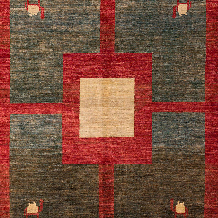 Machine Washable Abstract Tomato Red Rug, wshabs4712