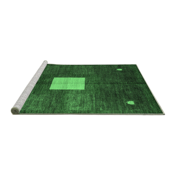 Sideview of Machine Washable Abstract Emerald Green Modern Area Rugs, wshabs4712emgrn