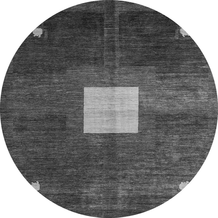 Round Abstract Gray Modern Rug, abs4712gry