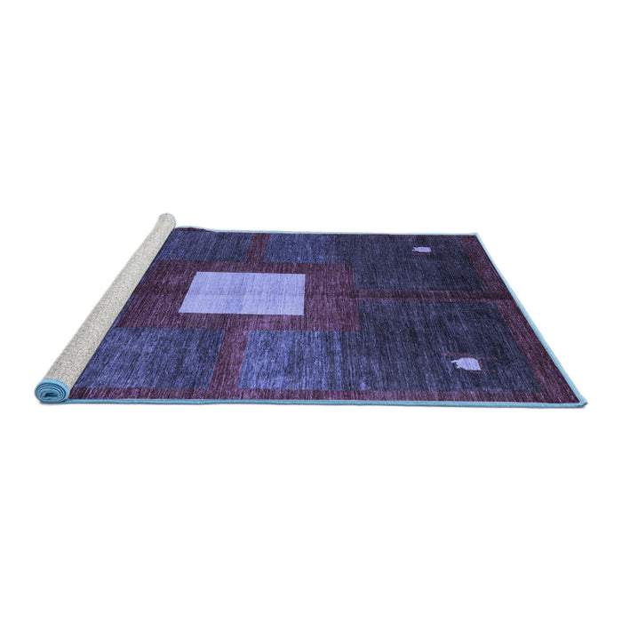 Sideview of Machine Washable Abstract Blue Modern Rug, wshabs4712blu