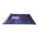 Sideview of Machine Washable Abstract Blue Modern Rug, wshabs4712blu