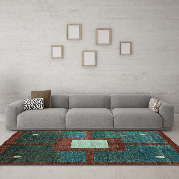 Machine Washable Abstract Light Blue Modern Rug in a Living Room, wshabs4712lblu