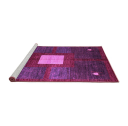 Sideview of Machine Washable Abstract Purple Modern Area Rugs, wshabs4712pur