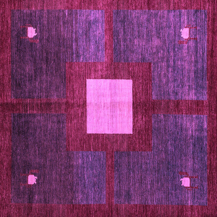 Square Machine Washable Abstract Purple Modern Area Rugs, wshabs4712pur