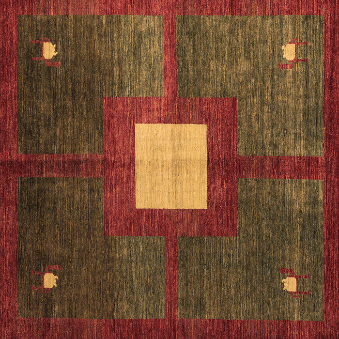 Square Abstract Brown Modern Rug, abs4712brn