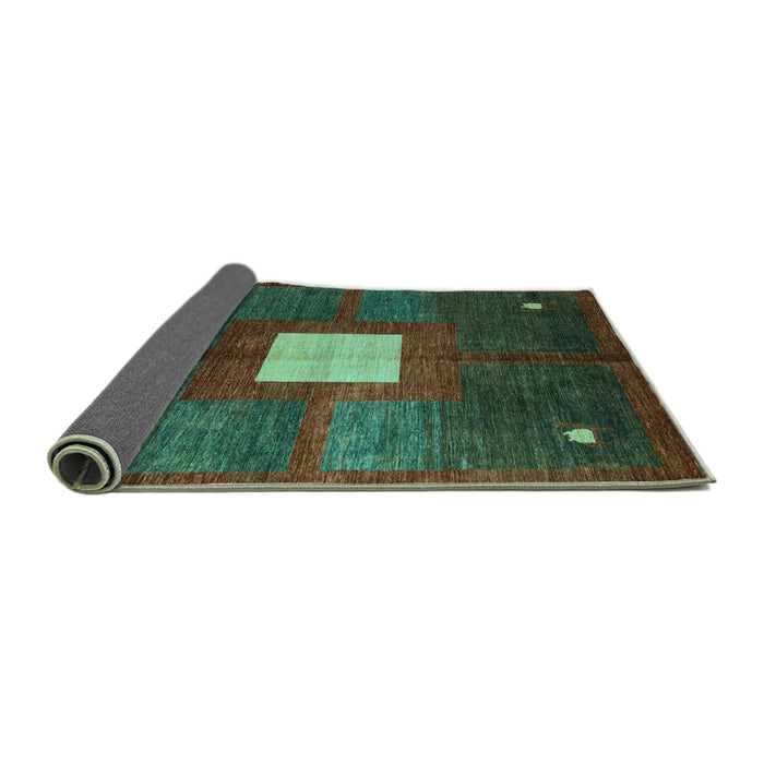 Sideview of Abstract Turquoise Modern Rug, abs4712turq