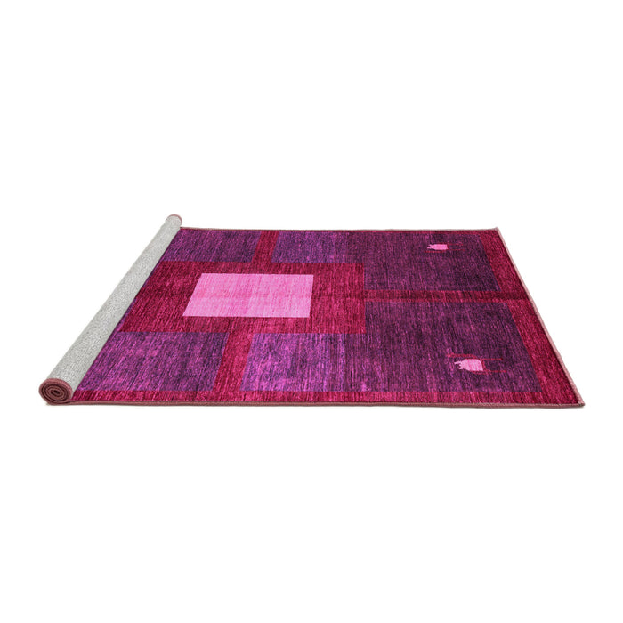 Sideview of Machine Washable Abstract Pink Modern Rug, wshabs4712pnk