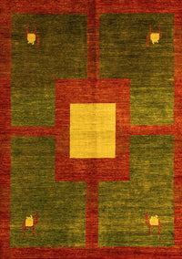 Abstract Yellow Modern Rug, abs4712yw