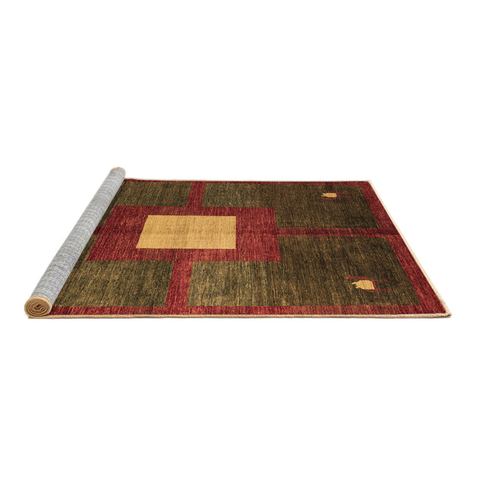 Sideview of Machine Washable Abstract Brown Modern Rug, wshabs4712brn