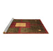 Sideview of Machine Washable Abstract Brown Modern Rug, wshabs4712brn