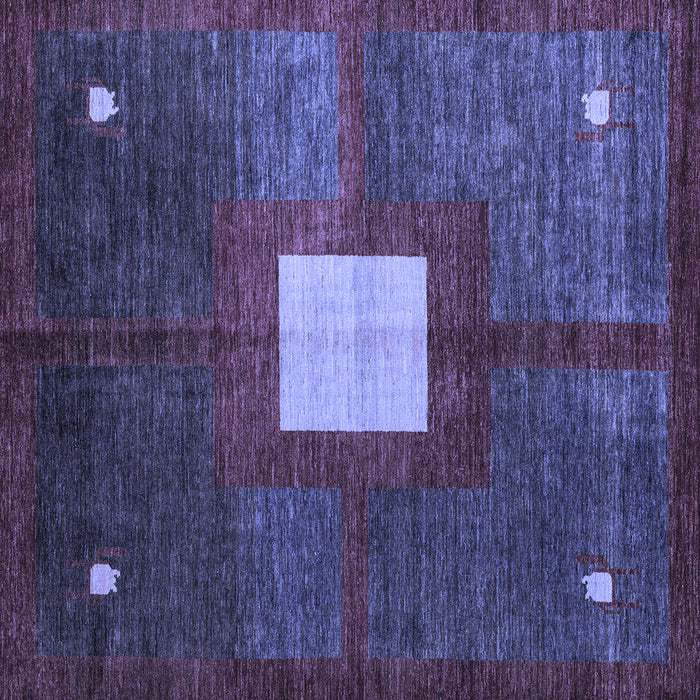 Square Abstract Blue Modern Rug, abs4712blu