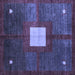 Square Abstract Blue Modern Rug, abs4712blu