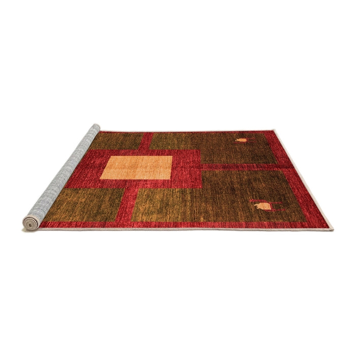 Sideview of Machine Washable Abstract Orange Modern Area Rugs, wshabs4712org