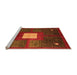 Sideview of Machine Washable Abstract Orange Modern Area Rugs, wshabs4712org