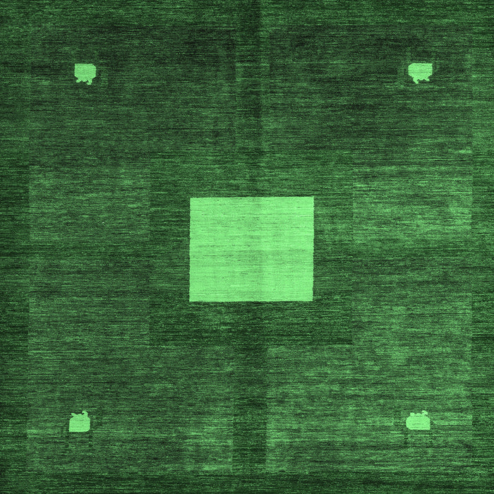 Square Machine Washable Abstract Emerald Green Modern Area Rugs, wshabs4712emgrn