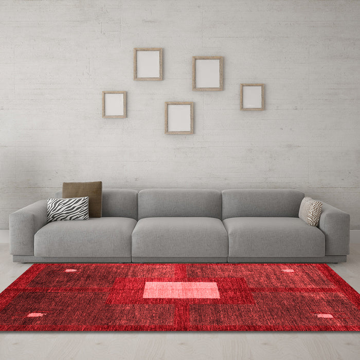 Modern Red Washable Rugs