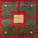 Square Abstract Red Modern Rug, abs4712