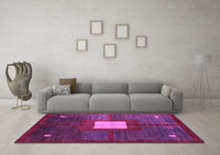 Machine Washable Abstract Purple Modern Rug, wshabs4712pur