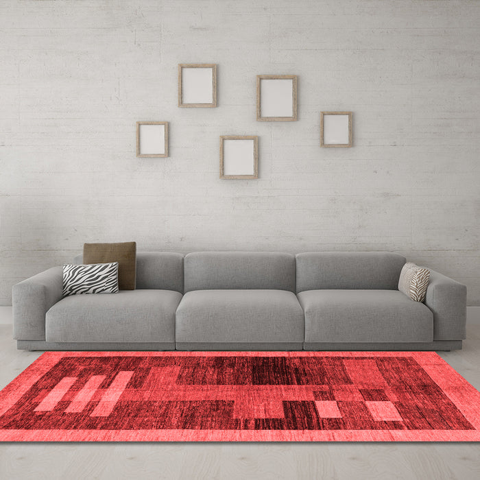 Modern Red Washable Rugs