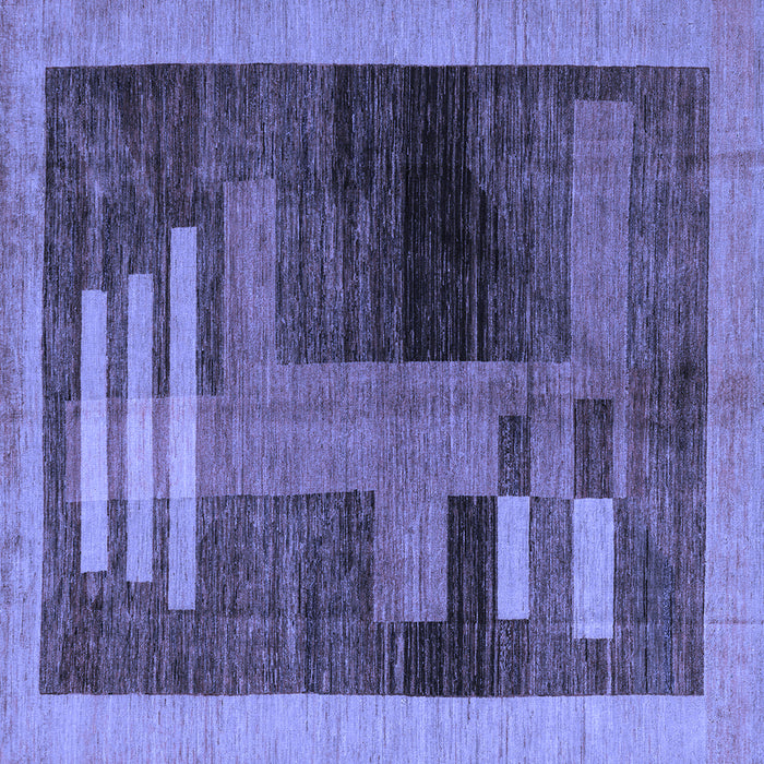 Square Machine Washable Abstract Blue Modern Rug, wshabs4713blu