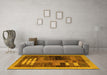 Machine Washable Abstract Yellow Modern Rug in a Living Room, wshabs4713yw