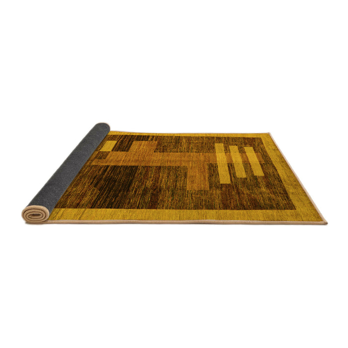 Sideview of Abstract Yellow Modern Rug, abs4713yw