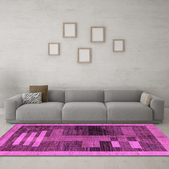 Machine Washable Abstract Purple Modern Area Rugs in a Living Room, wshabs4713pur