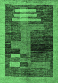 Abstract Emerald Green Modern Rug, abs4713emgrn