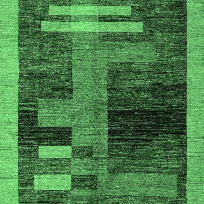 Machine Washable Abstract Emerald Green Modern Area Rugs, wshabs4713emgrn