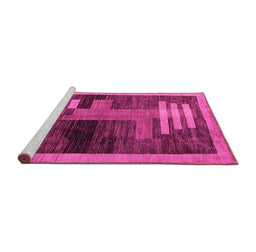 Sideview of Machine Washable Abstract Pink Modern Rug, wshabs4713pnk