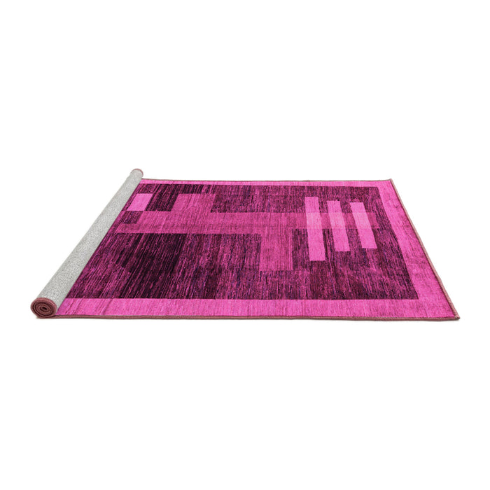 Sideview of Machine Washable Abstract Pink Modern Rug, wshabs4713pnk