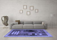 Machine Washable Abstract Blue Modern Rug, wshabs4713blu