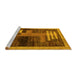 Sideview of Machine Washable Abstract Yellow Modern Rug, wshabs4713yw