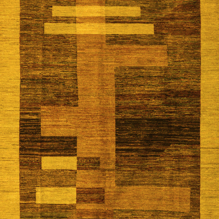 Machine Washable Abstract Yellow Modern Rug, wshabs4713yw