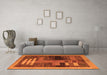 Machine Washable Abstract Orange Modern Area Rugs in a Living Room, wshabs4713org