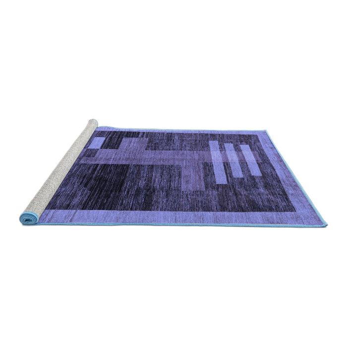 Sideview of Machine Washable Abstract Blue Modern Rug, wshabs4713blu