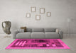 Machine Washable Abstract Pink Modern Rug in a Living Room, wshabs4713pnk