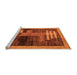 Sideview of Machine Washable Abstract Orange Modern Area Rugs, wshabs4713org