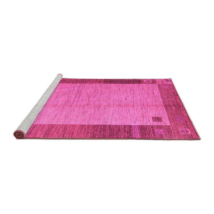 Sideview of Machine Washable Abstract Pink Modern Rug, wshabs4714pnk
