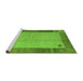 Sideview of Machine Washable Abstract Green Modern Area Rugs, wshabs4714grn