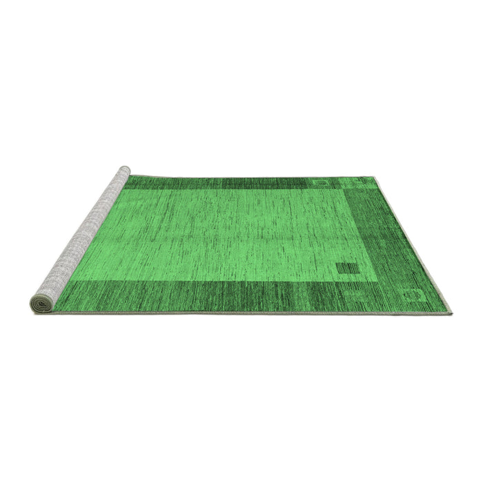 Sideview of Machine Washable Abstract Emerald Green Modern Area Rugs, wshabs4714emgrn