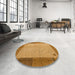 Round Abstract Sedona Brown Modern Rug in a Office, abs4714