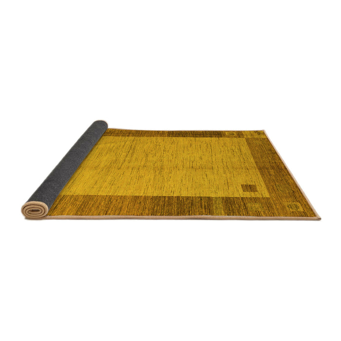 Sideview of Abstract Yellow Modern Rug, abs4714yw