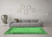 Machine Washable Abstract Emerald Green Modern Area Rugs in a Living Room,, wshabs4714emgrn