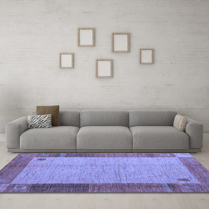 Machine Washable Abstract Blue Modern Rug in a Living Room, wshabs4714blu
