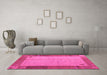 Machine Washable Abstract Pink Modern Rug in a Living Room, wshabs4714pnk