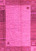 Machine Washable Abstract Pink Modern Rug, wshabs4714pnk