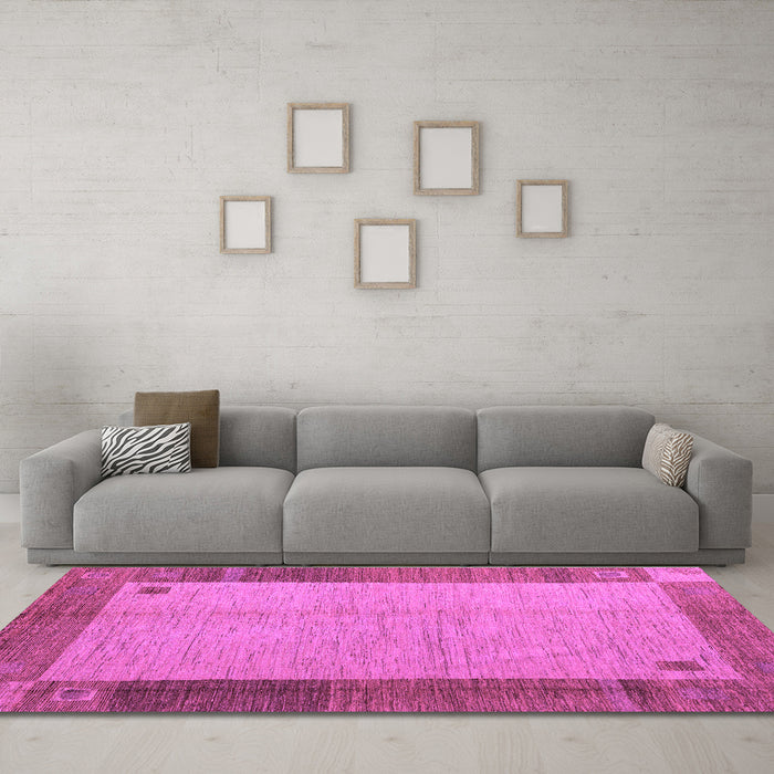 Machine Washable Abstract Purple Modern Area Rugs in a Living Room, wshabs4714pur