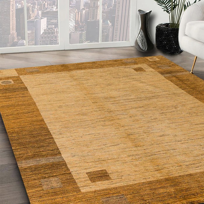 Machine Washable Abstract Sedona Brown Rug in a Family Room, wshabs4714